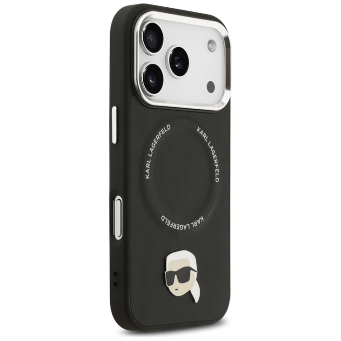 KARL LAGERFELD - Karl Lagerfeld iPhone 17 Pro Max Mobilskal MagSafe Karl Pin - Svart