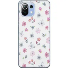Gustaf - Mobilskal till Xiaomi 11 Lite 5G NE med Blommor och fj&auml;rillar