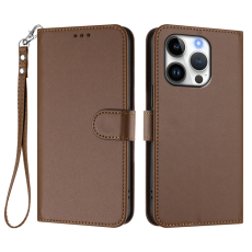 A-One Brand - iPhone 16 Pro Max Plånboksfodral Läder med Handledsrem - Brun