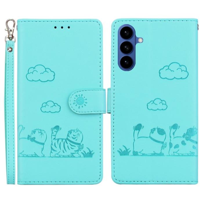 OEM - Mobilskal till Samsung Galaxy S26/S26 Pro RFID-Skydd KattTPU + KonstLäder Grön