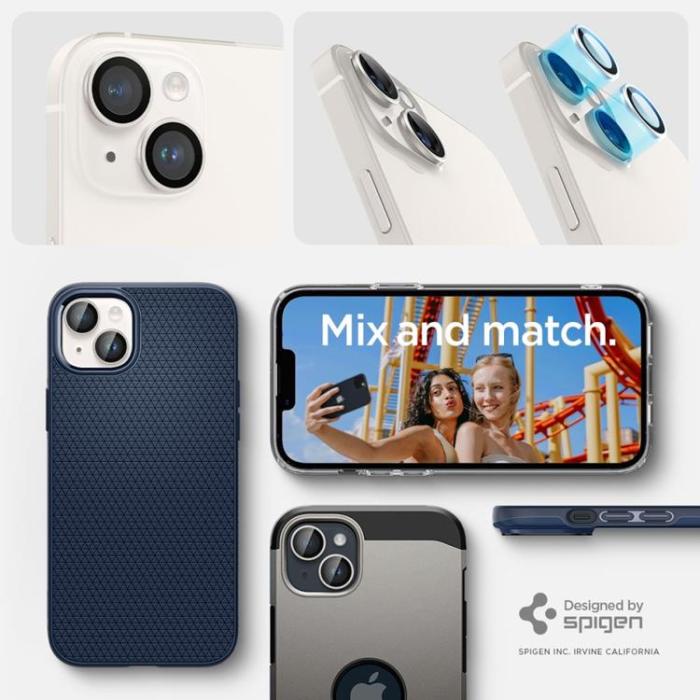 UTGATT1 - [2-Pack] Spigen iPhone 14/14 Plus Linsskydd i Härdat Glas Starlight
