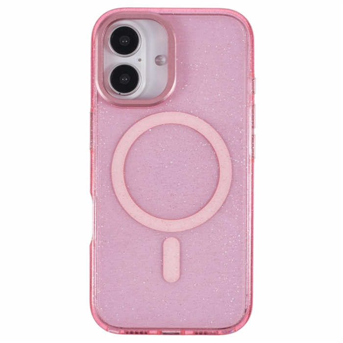 KIGC - KIGC iPhone 16 Mobilskal MagSafe Epoxy Kickstand - Rosa