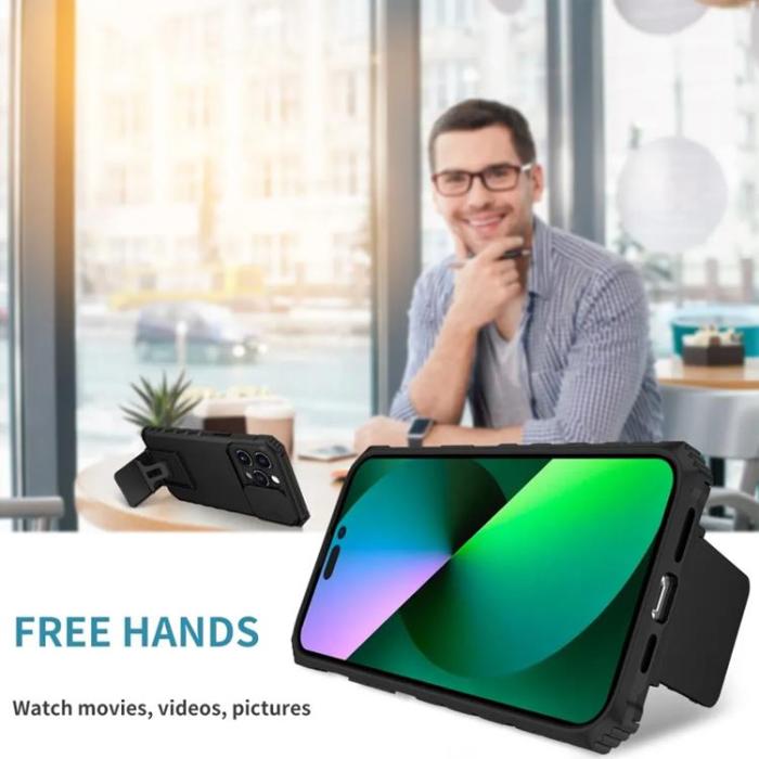 Taltech - iPhone 15 Pro Max Mobilskal med Skjutkameralock - Svart