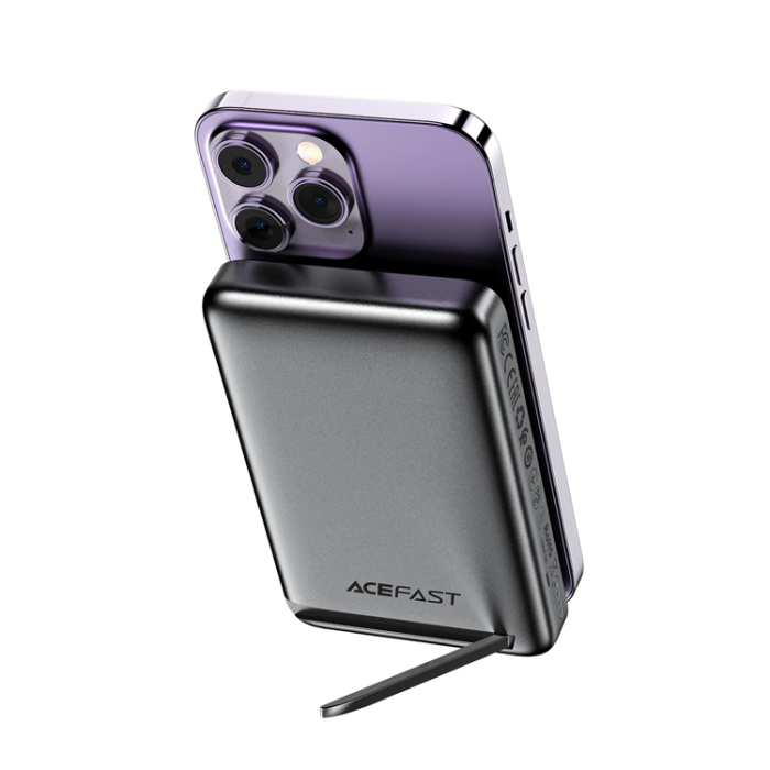 Acefast - Acefast Trådlös Powerbank 10000mAh 20W med Kabel - Svart