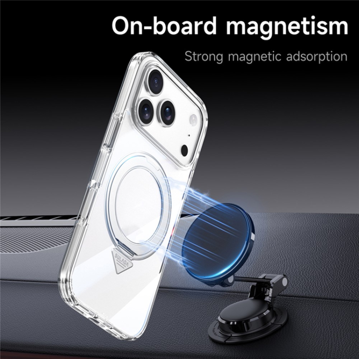 SULADA - SULADA iPhone 17 Pro Mobilskal MagSafe Kickstand TPU+PC - Clear