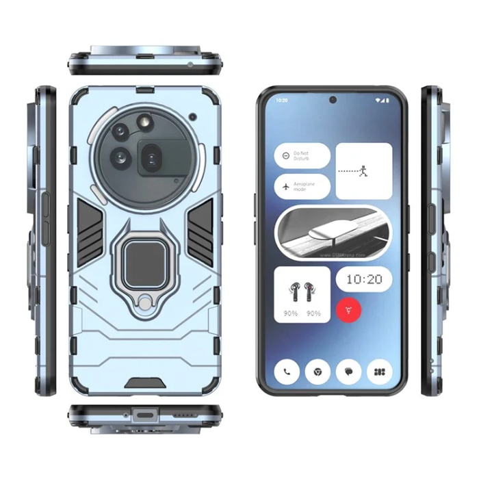 A-One Brand - Nothing Phone (3a) Pro Mobilskal Ringhållare Kickstand - Blå