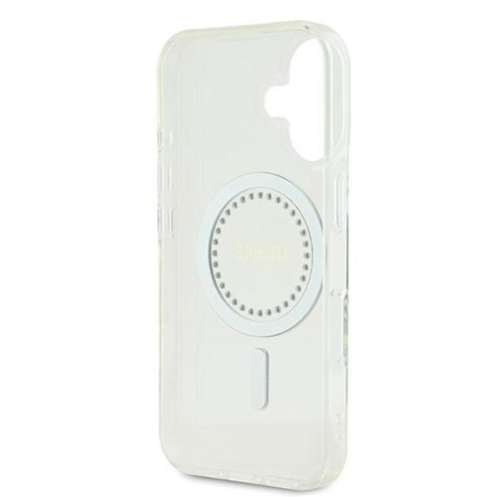 Guess - Guess iPhone 16 Mobilskal MagSafe IML Rhinestones - Vit