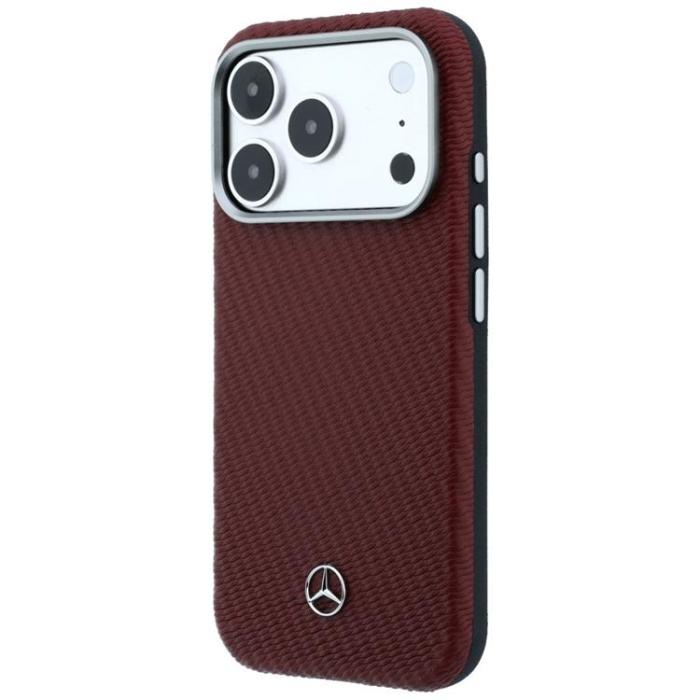 Mercedes - Mercedes Mobilskal för iPhone 17 Pro Max MagSafe Läder Wood Effect - Röd