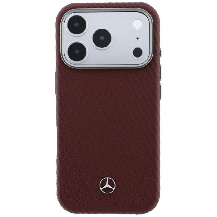 Mercedes - Mercedes Mobilskal för iPhone 17 Pro Max MagSafe Läder Wood Effect - Röd