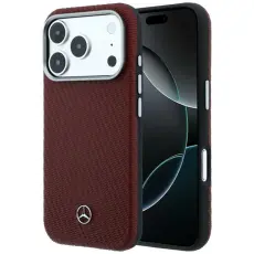 Mercedes - Mercedes Mobilskal f&ouml;r iPhone 17 Pro Max MagSafe L&auml;der Wood Effect - R&ouml;d