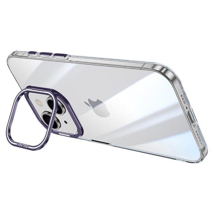 SULADA - SULADA Mobilskal till iPhone 14 Kamera Kickstand TPU+PC Klar Lila