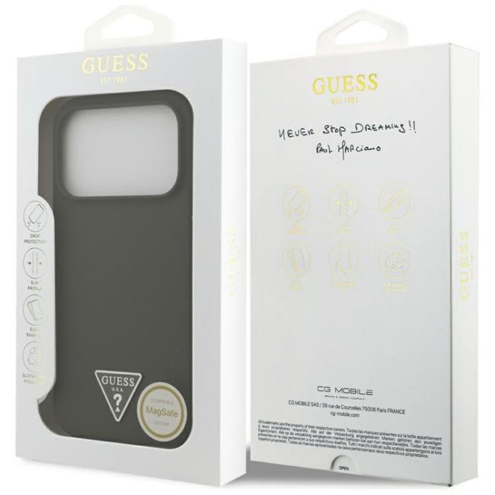 Guess - Guess iPhone 17 Pro Mobilskal MagSafe Silikon Triangle Logo - Khaki