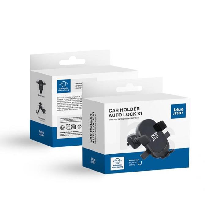Blue Star - Blue Star Bilhållare Auto Lock X1 Inlet Grill - Svart