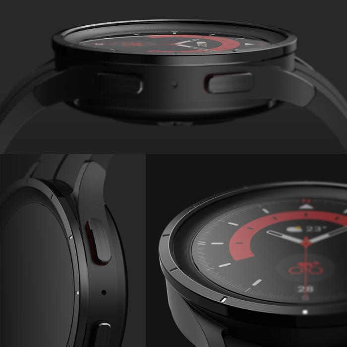 UTGATT5 - Ringke Galaxy Watch 5 Pro (45mm) Skal Bezel Styling Overlay - Silver