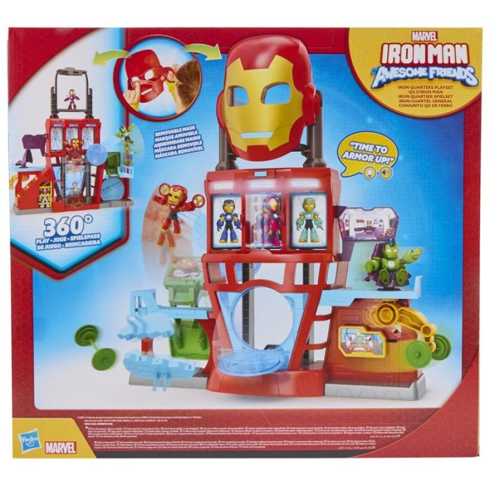 MARVEL - MARVEL Iron Man And His Awesome Friends Iron Quarters Playset