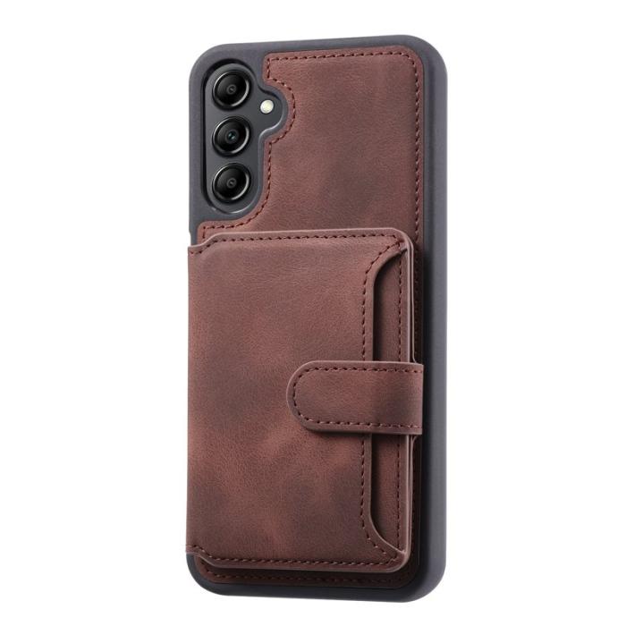 OEM - Plånboksfodral för Samsung Galaxy S26 TPU + Äkta läder - Kaffe