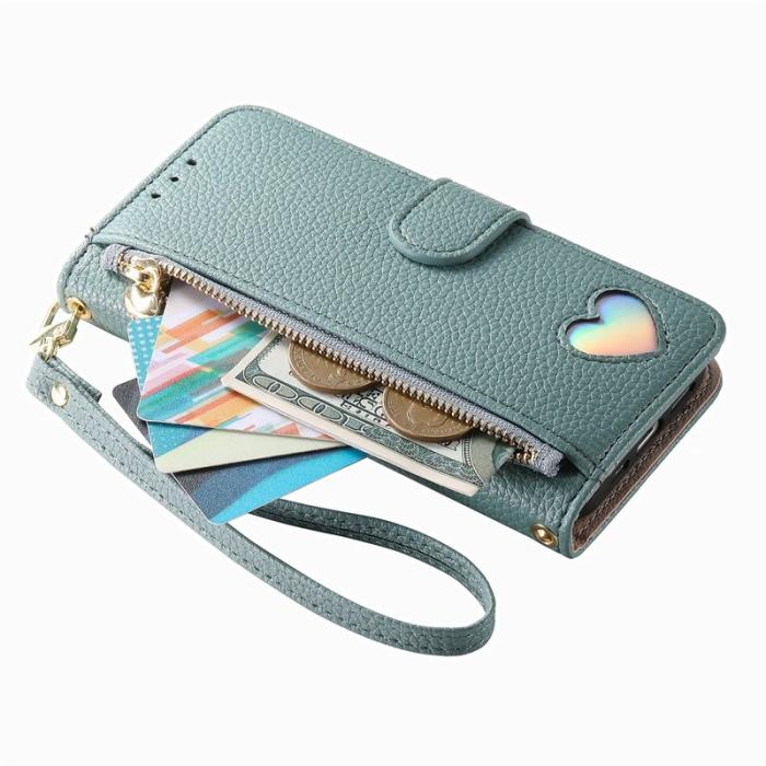 OEM - Plånboksfodral för Samsung Galaxy S26 TKonstläder med dragkedja - Blå