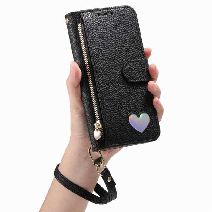 OEM - Plånboksfodral för Samsung Galaxy S26 TKonstläder med dragkedja - Svart