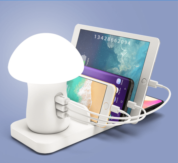 A-One Brand - Universal laddningstation med Svampformad LED lampa - Vit