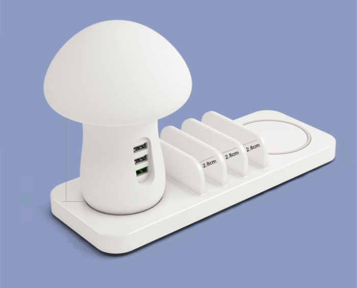 A-One Brand - Universal laddningstation med Svampformad LED lampa - Vit