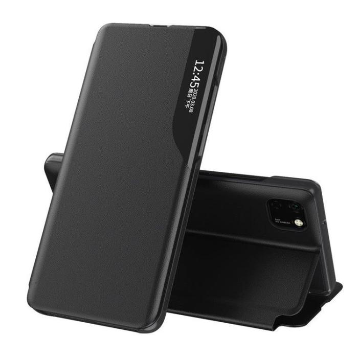 UTGATT1 - Eco Leather View Fodral Huawei Y6p / Honor 9A - Svart