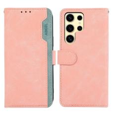ABEEL - ABEEL Samsung Galaxy S21 Ultra 5G Pl&aring;nboksfodral RFID-Skydd Konstl&auml;der Rosa