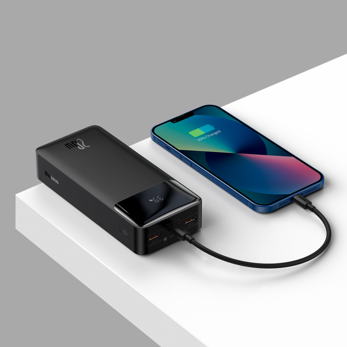 BASEUS - Baseus Powerbank 30000 mAh 20W Bipow + Micro-USB Kabel - Svart