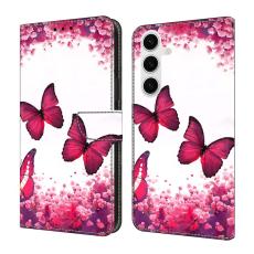 OEM - Samsung Galaxy S26 Pl&aring;nboksfodral F&auml;llbart St&auml;ll Konstl&auml;der M&ouml;nster - R&ouml;d Fj&auml;ril