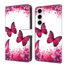 OEM - Samsung Galaxy S26 Pl&aring;nboksfodral F&auml;llbart St&auml;ll Konstl&auml;der M&ouml;nster - R&ouml;d Fj&auml;ril