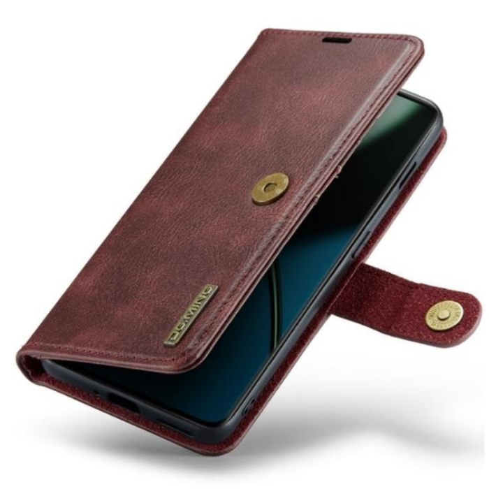 DG.MING - DG.MING OnePlus 11 Plånboksfodral Äkta Läder 2-i-1 - Röd