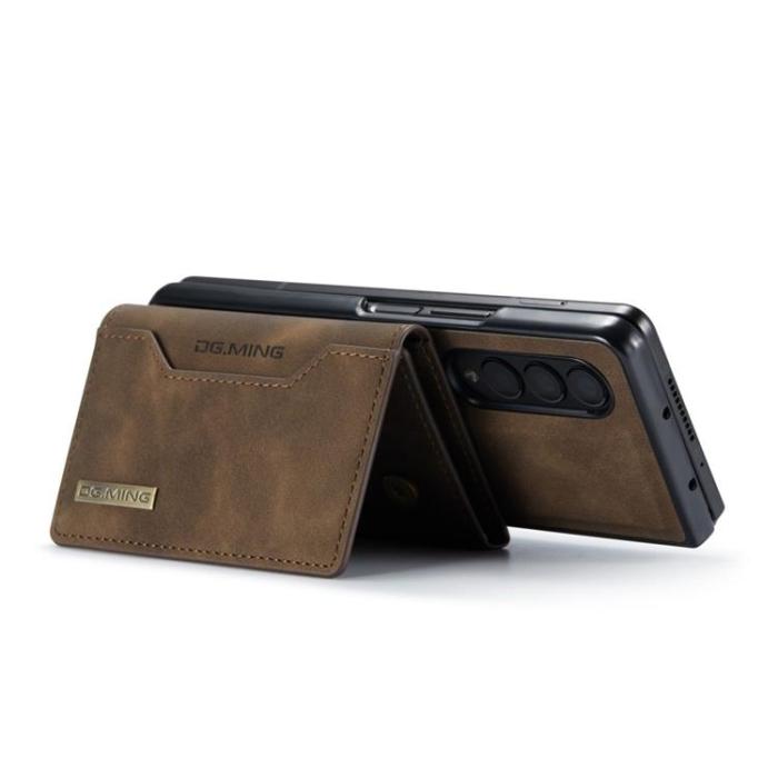 DG.MING - DG.MING Galaxy Z Fold 3 Plånboksfodral M2 Magnetic Kickstand - Coffee