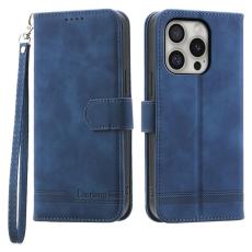DIERFENG - DIERFENG DF-03 iPhone 16 Pro Pl&aring;nboksfodral Konstl&auml;der - Bl&aring;