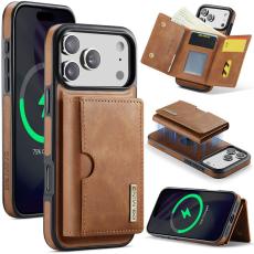 DG.MING - DG.MING M6 Series Mobilskal till iPhone 17 Pro Magnetiskt Pl&aring;nboksfodral Brun
