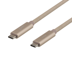 UTGATT1 - Deltaco Super USB-C till USB-C Kabel 100W 0.5m - Guld