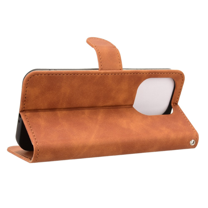 A-One Brand - OnePlus 15 5G Plånboksfodral Skin Feel Anti Drop Konstläder - Brun