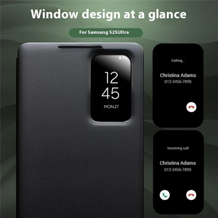 QIALINO - QIALINO Galaxy S25 Ultra Plånboksfodral Äkta läder - Svart