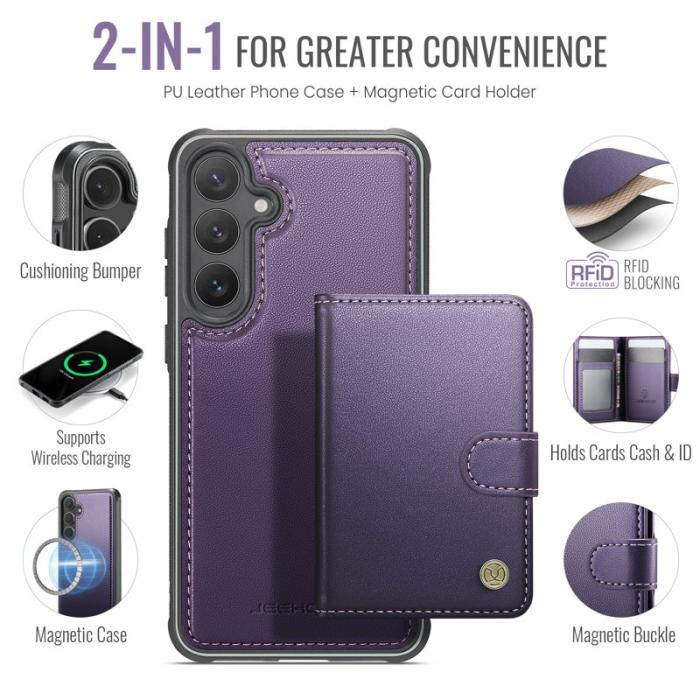 JEEHOOD - JEEHOOD J09 Fodral till Samsung Galaxy S24 FE Lila RFID-Skydd