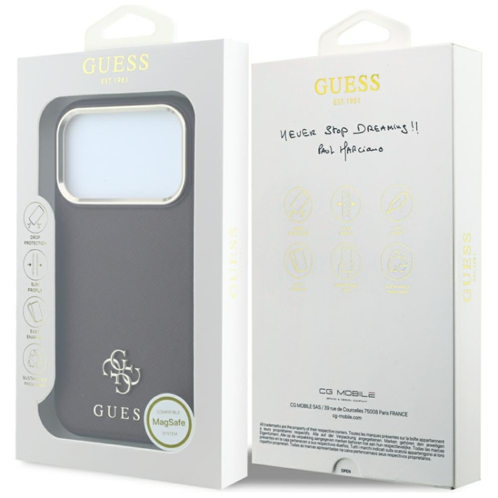 Guess - Guess Mobilskal För iPhone 18 Pro Max/17 Pro Max Magsafe Saffiano Small 4G Logo