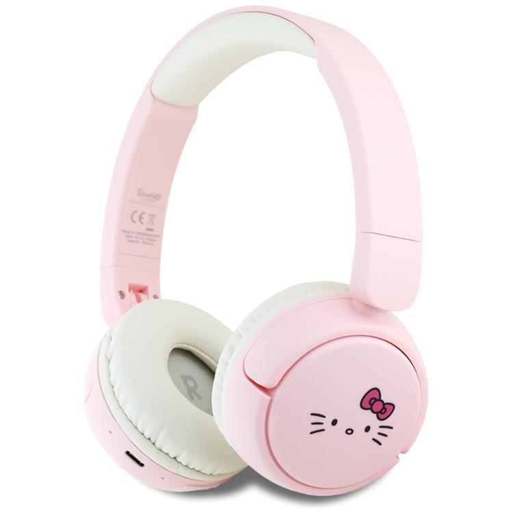Hello Kitty On-Ear Hörlurar Trådlösa Bluetooth Face Logo - Rosa | 505771 | AlltMobil