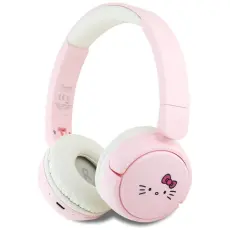 Hello Kitty - Hello Kitty On-Ear Hörlurar Trådlösa Bluetooth Face Logo - Rosa