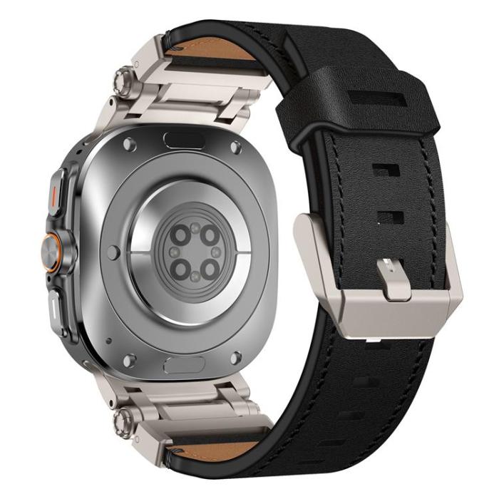 Boom of Sweden - Galaxy Watch Ultra (47mm) Armband Titanium Äkta Läder - Svart