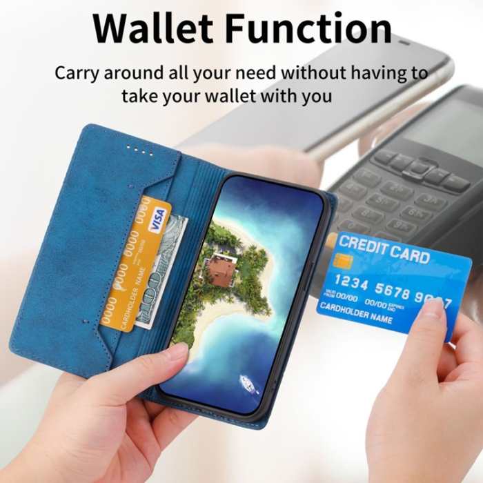 OEM - Galaxy S25 Plus Plånboksfodral RFID Blocking - Blå