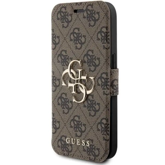 Guess - Guess iPhone 15 Pro Max Plånboksfodral Metall Logo - Brun