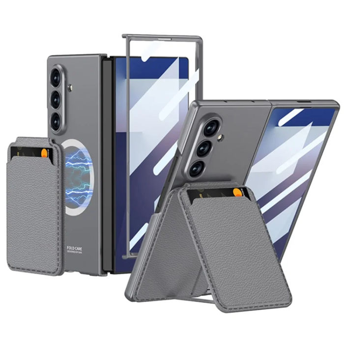 GKK - GKK Galaxy Z Fold 7 Mobilskal Magsafe Korthållare - Grå