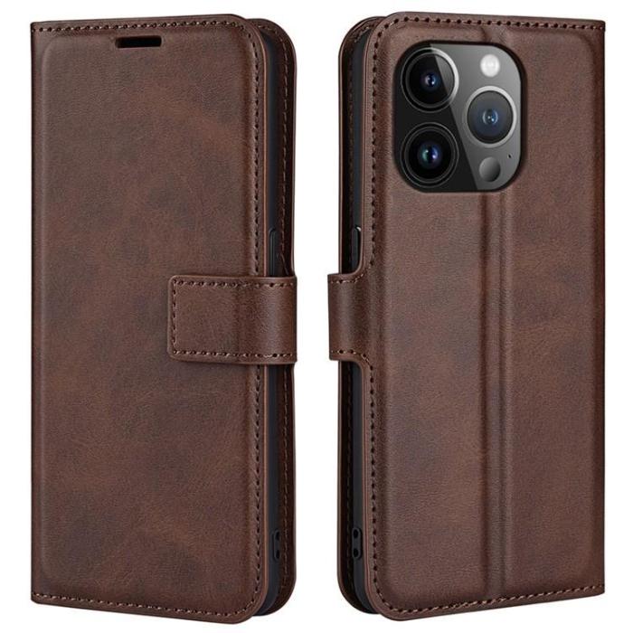 A-One Brand - iPhone 15 Pro Max Plånboksfodral Calf Flip Folio - Brun