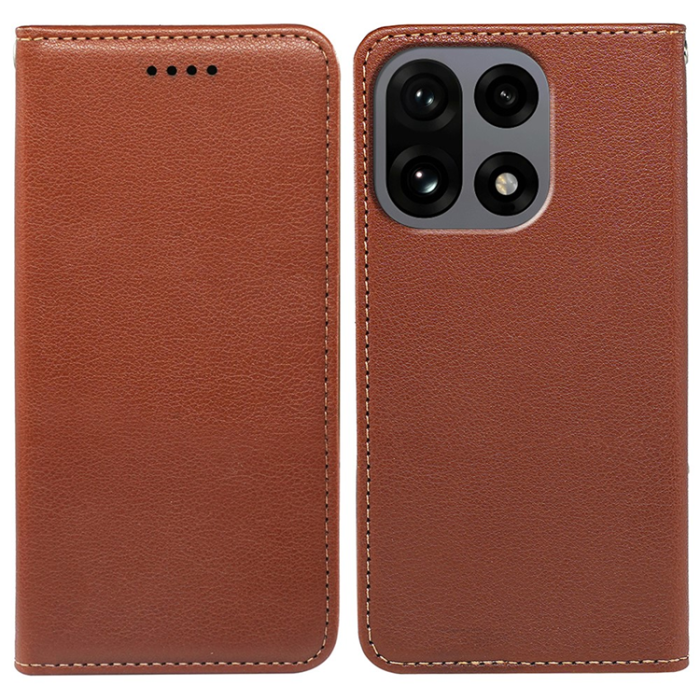 A-One Brand - OnePlus 15 Plånboksfodral RFID Blocking Closure Läder - Brun