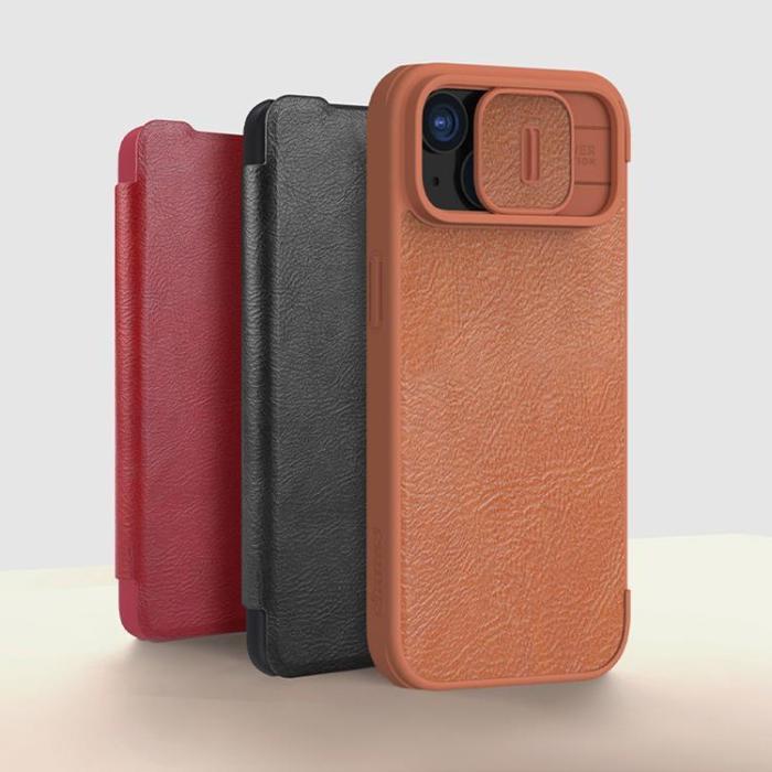 Nillkin - Nillkin iPhone 15 Pro Max Plånboksfodral QinPro Läder - Svart