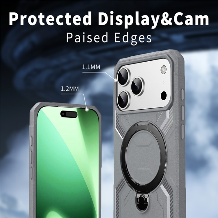 A-One Brand - iPhone 17 Pro Mobilskal MagSafe Kickstand TPU + PC - Grå