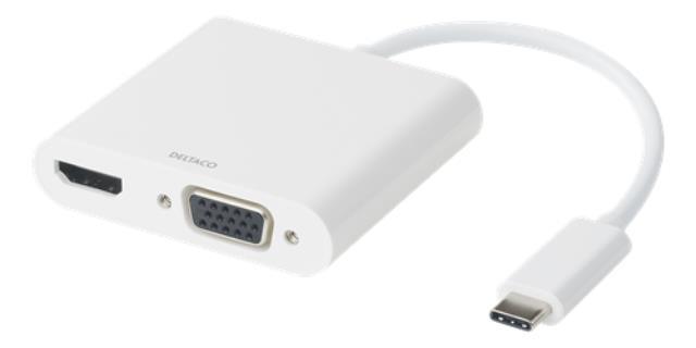 Deltaco USB-C Dockningsstation - Vit | 505295 | AlltMobil
