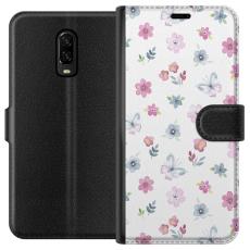 iSecrets - Plånboksfodral till OnePlus 6T med Blommor och fjärillar